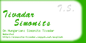 tivadar simonits business card